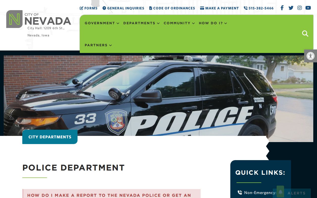 Nevada Department of Public Safety official page for Story County arrest records